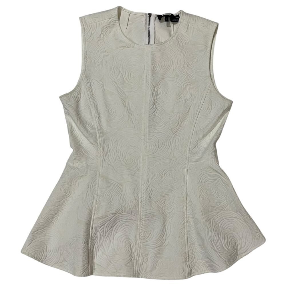 Theory Umero Breeze Knit Peplum Top - Ivory - Medium